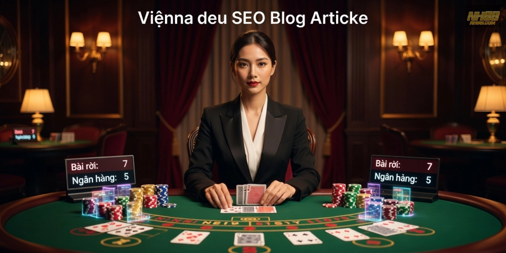 Minh họa giao diện chơi baccarat live casino nh88 với dealer chuyên nghiệp