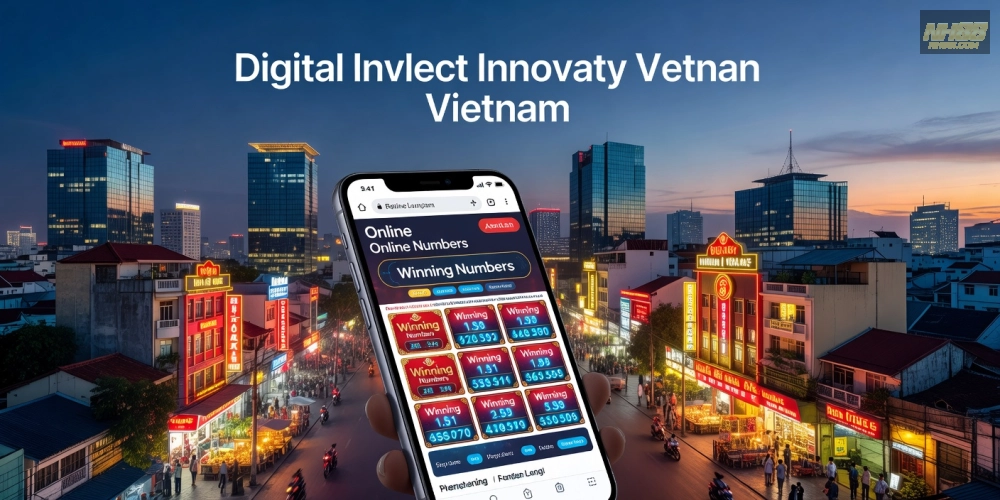Hình ảnh minh họa khái niệm xổ số kiến thiết nh88 với giao diện hiện đại và vé số trực tuyến