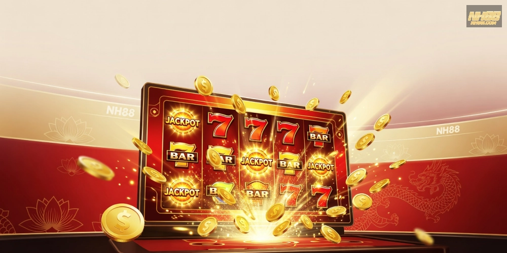 Khái niệm nổ hũ trên nền tảng NH88 được minh họa qua jackpot tích lũy hấp dẫn