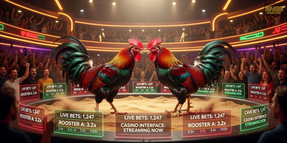 Hình minh họa khái niệm trực tiếp đá gà casino nh88 với trận đấu sống động