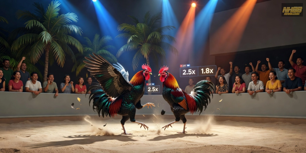 Caption mô tả trận đấu đá gà Philippines trực tiếp tại casino nh88